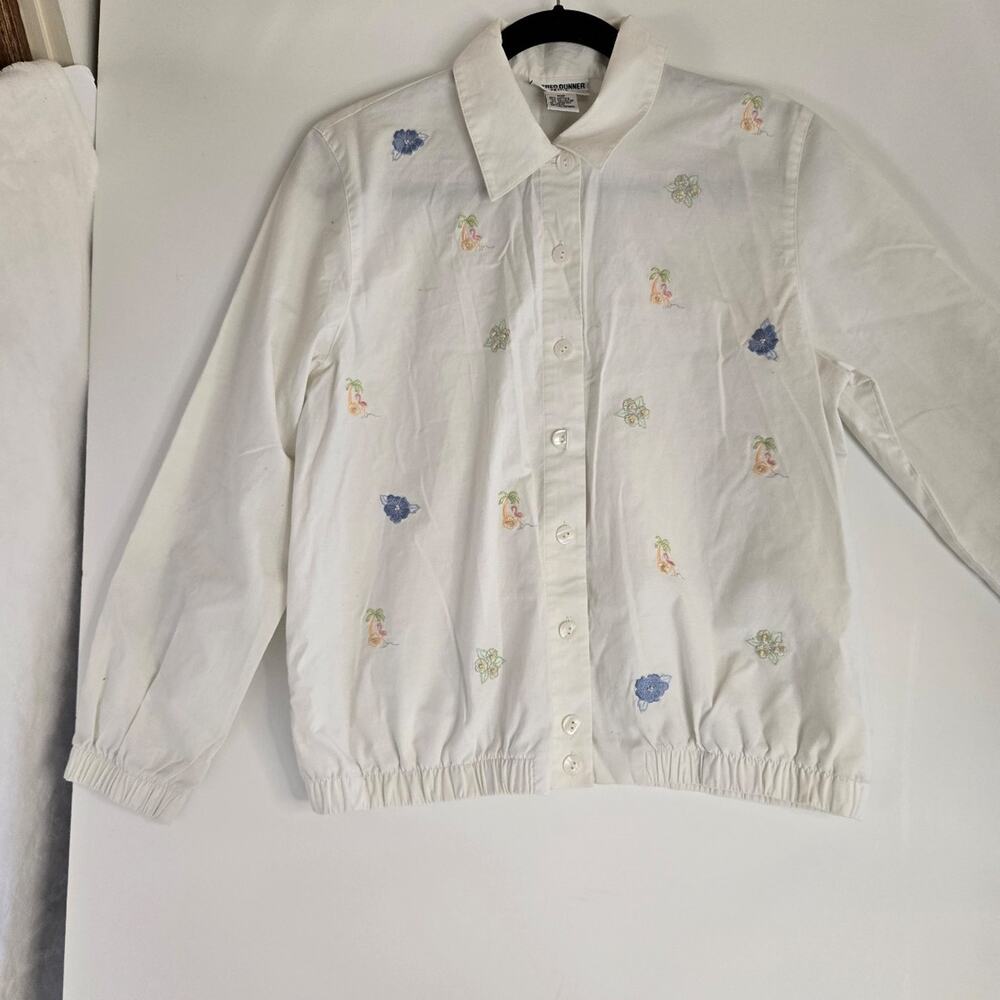 Vintage Alfred Dunner Embroidered Tropical Theme Jacket Women’s Size 10P - Picture 1 of 7